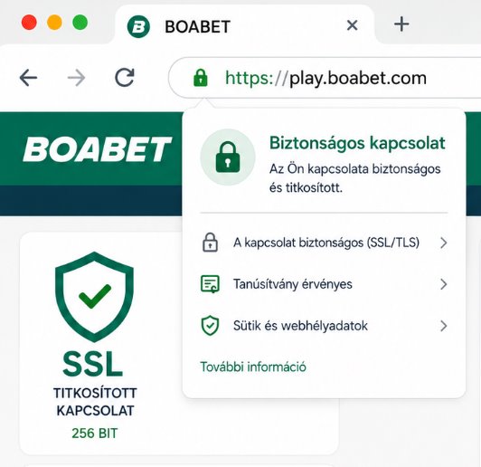 Biztonságos Boabet bejelentkezési oldal böngészőben zöld lakat ikonnal