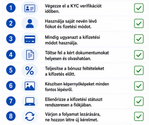 Kifizetési problémák megelőzési ellenőrzőlista Boabet játékosoknak