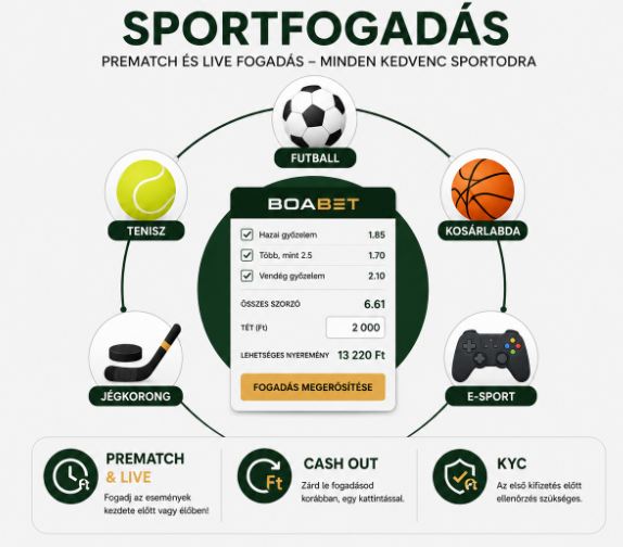 Boabet sportfogadás – prematch és live fogadás összefoglalója